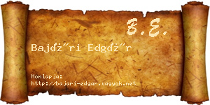 Bajári Edgár névjegykártya